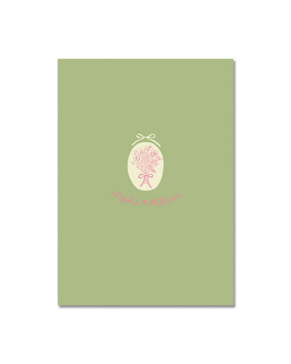 Green Botanical Wedding Invitation – Main Card