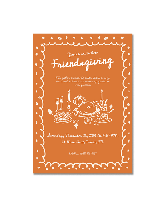 Thanksgiving Party Invitation – Digital Downloads
