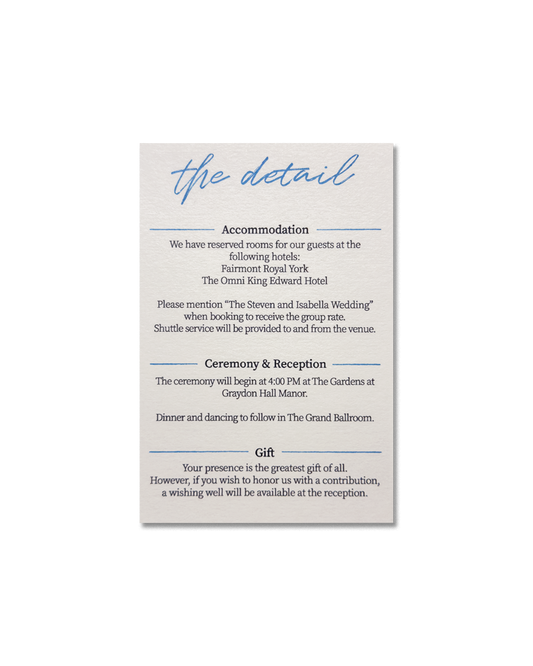Movie Poster Theme Wedding Invitation – Details Card